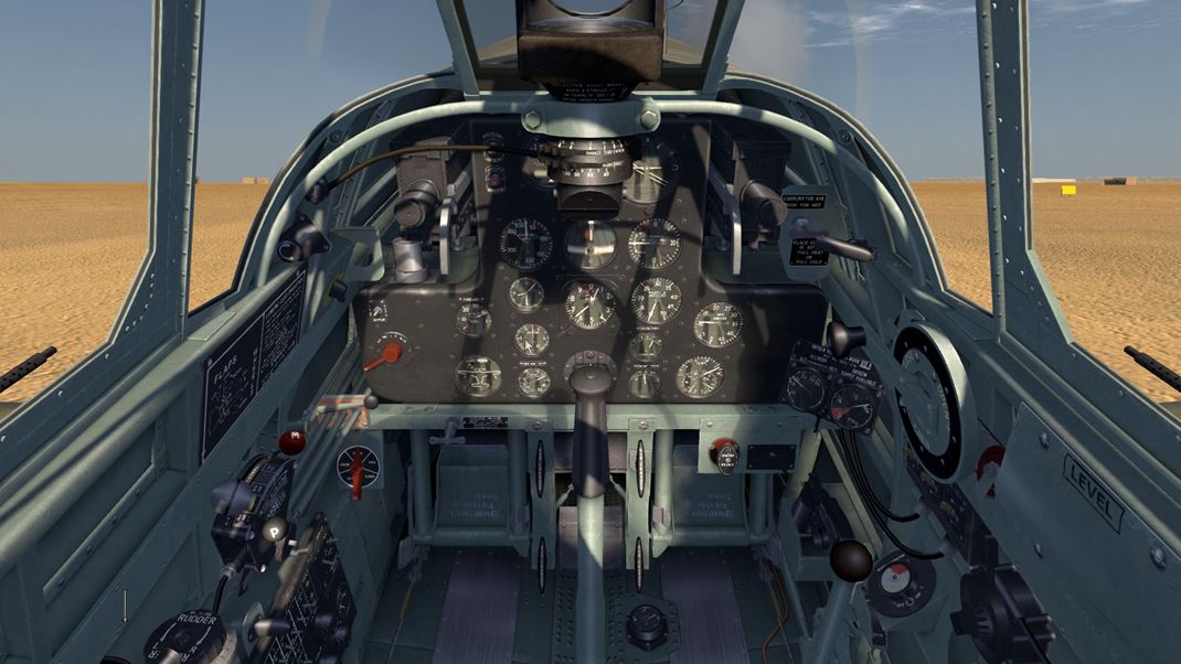 IL-2 Sturmovik: Desert Wings - Tobruk Pekne spracovan kokpit modernejieho dolnoplonka