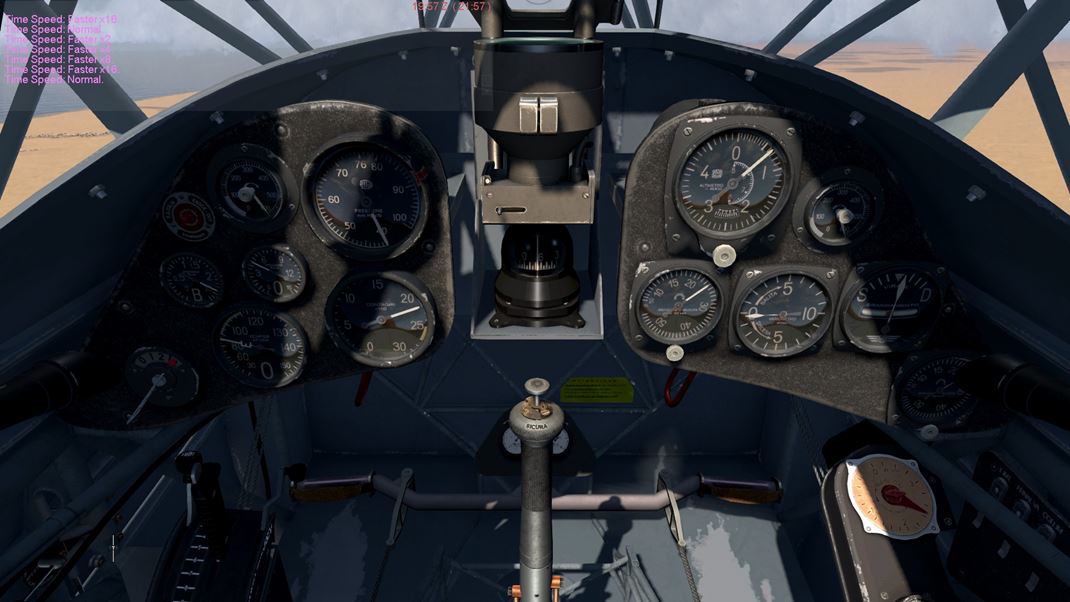 IL-2 Sturmovik: Desert Wings - Tobruk Pekne spracovan kokpit jednoduchho dvojplonka.
