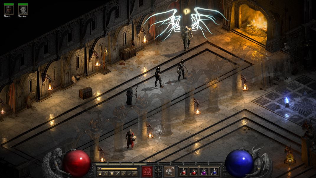 Diablo II: Resurrected Nov grafick kabt je skutone vydaren. Tu pekne vidno aj odlesky na podlahe.
