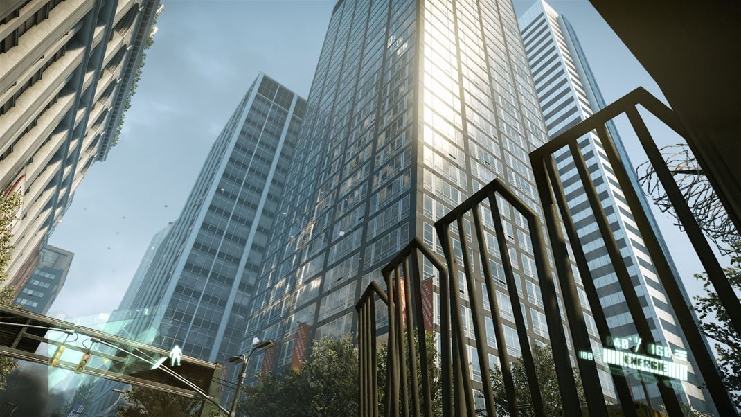 Crysis Trilogy Remastered Stromy v dvojke nahradili kvalitne zachyten mrakodrapy.