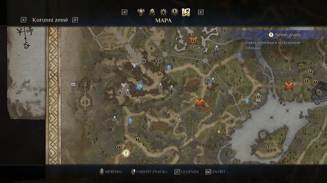King's Bounty II lohy a zaujmav miesta s pekne vyznaen na mape, pomocou ktorej sa dobre orientuje.