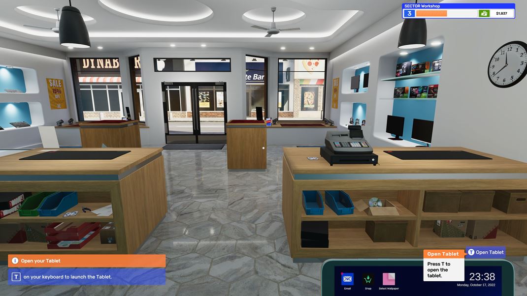 PC Building Simulator 2 K vaej dielni patr aj obchod, ktorho dizajn si vyberiete, rovnako ako si budete meni dizajn vaej pracovne.