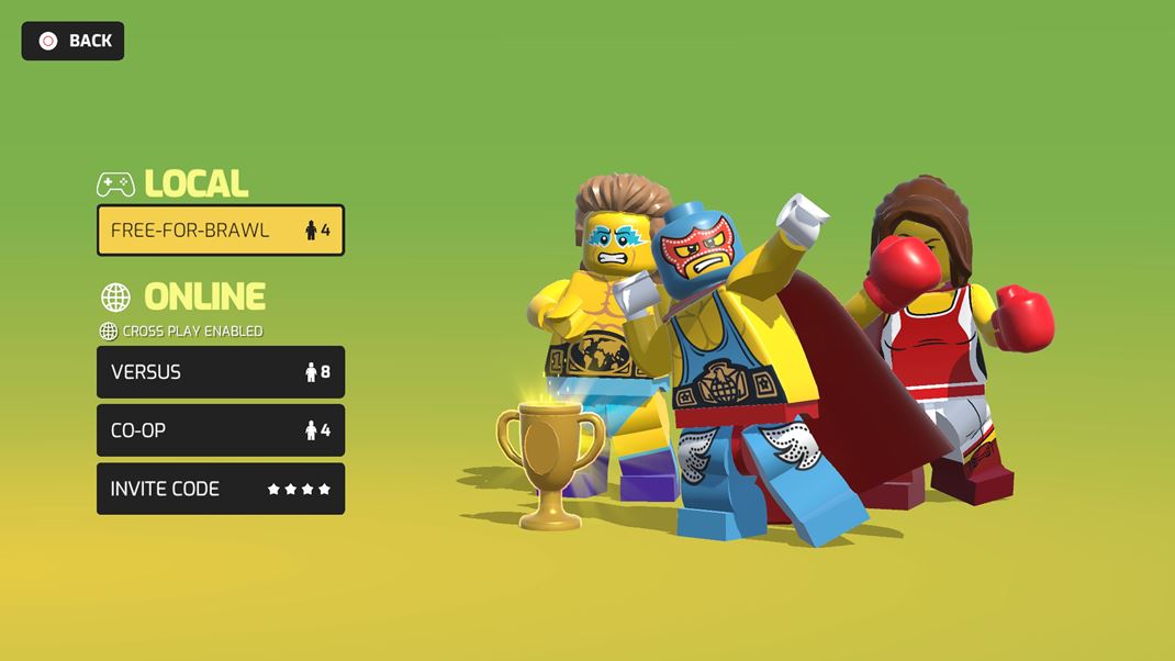 Lego Brawls koda znevhodnenho loklneho multiplayeru.