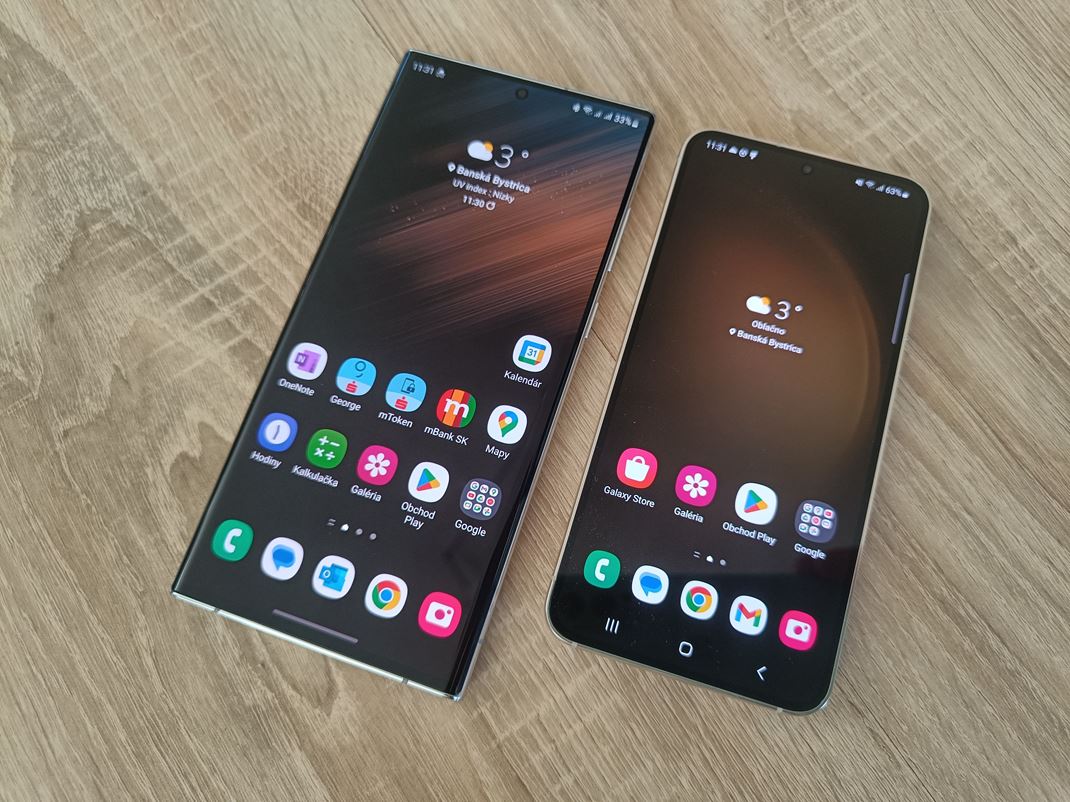 Samsung Galaxy S23 Porovnanie vekosti s Ultra verziou