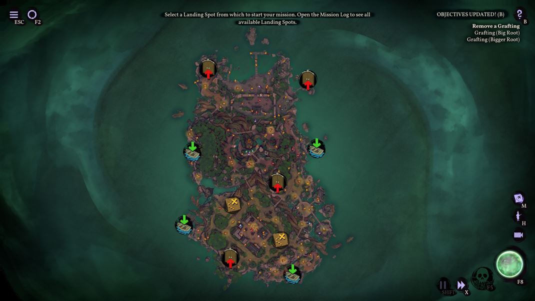 Shadow Gambit: The Cursed Crew Strategick pohad na mapu ostrova pome nielen pred vylodenm, ale aj poas taktizovania niekde v hustch krkoch