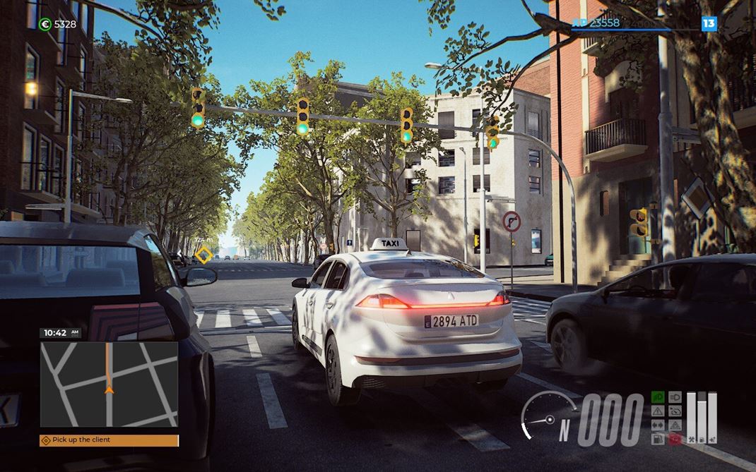 Taxi Life: ACity Driving Simulator Steam Deck: akanm na semafroch strvite mnoho asu.