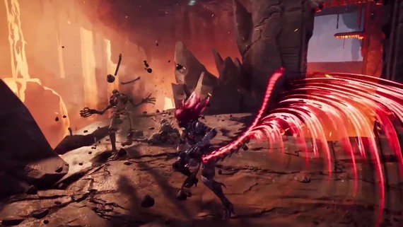 Darksiders 3 - Fighting a Lava Brute gameplay