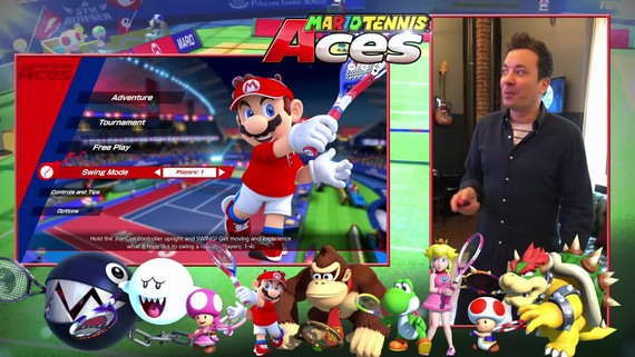 Jimmy Fallon si vyskúšal Mario Tennis Aces