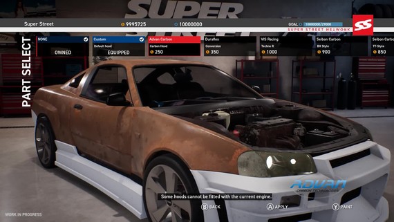 Super Street: The Game - prava vozidla