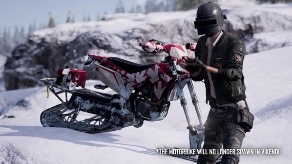 PUBG Vikendi mapa dostva Snowbike