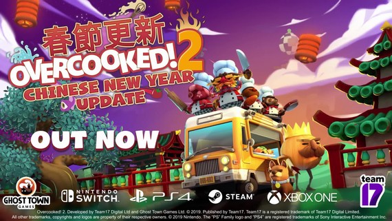 Overcooked! 2 oslavuje nsky nov rok obsahom zadarmo