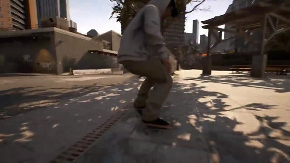 Session sa predvádza s doskou na ulici