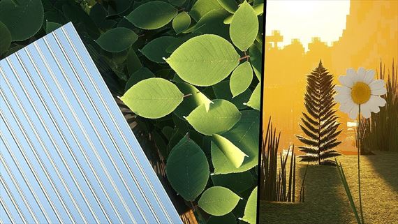 Minecraft ukazuje Realistic textures 0.45 mod aj a Flora updatom