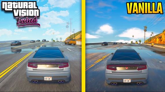 Porovnanie čistého GTA V a GTA V s Naturalvision evolved modom