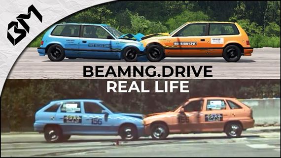 BeamNG Drive vs Real Life -  Crash damage