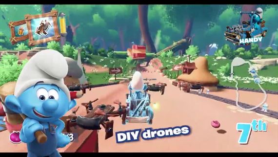 Smurfs Kart predvádza špeciálne schopnosti Šmolkov