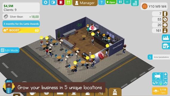 Coffee Shop Tycoon je kompletný, podáva kávu aj na Mesiaci