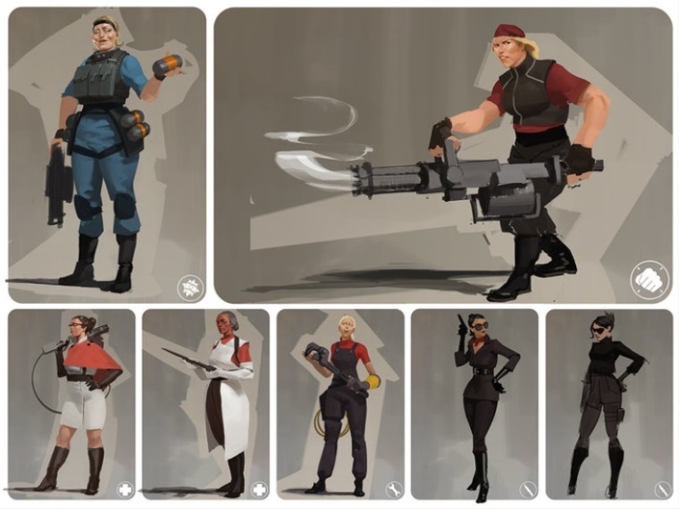 Ako by vyzeral Team Fortress 2, keby mužov v hre nahradili ženy?