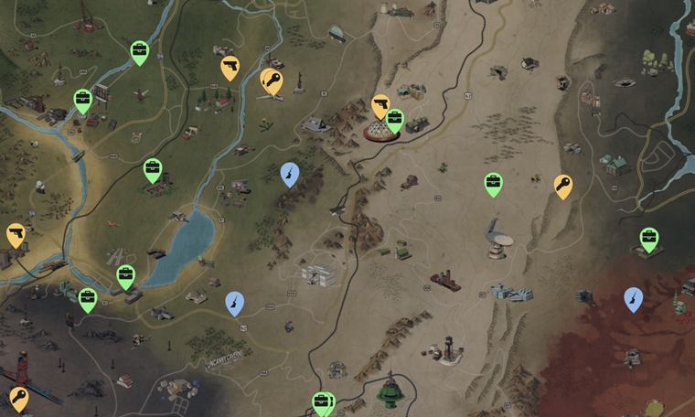 Interaktvna Fallout 76 mapa