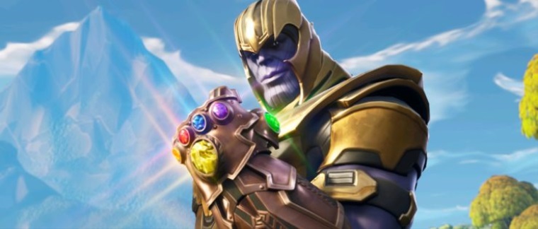 Thanos u vtrhol na bojisk Fortnite