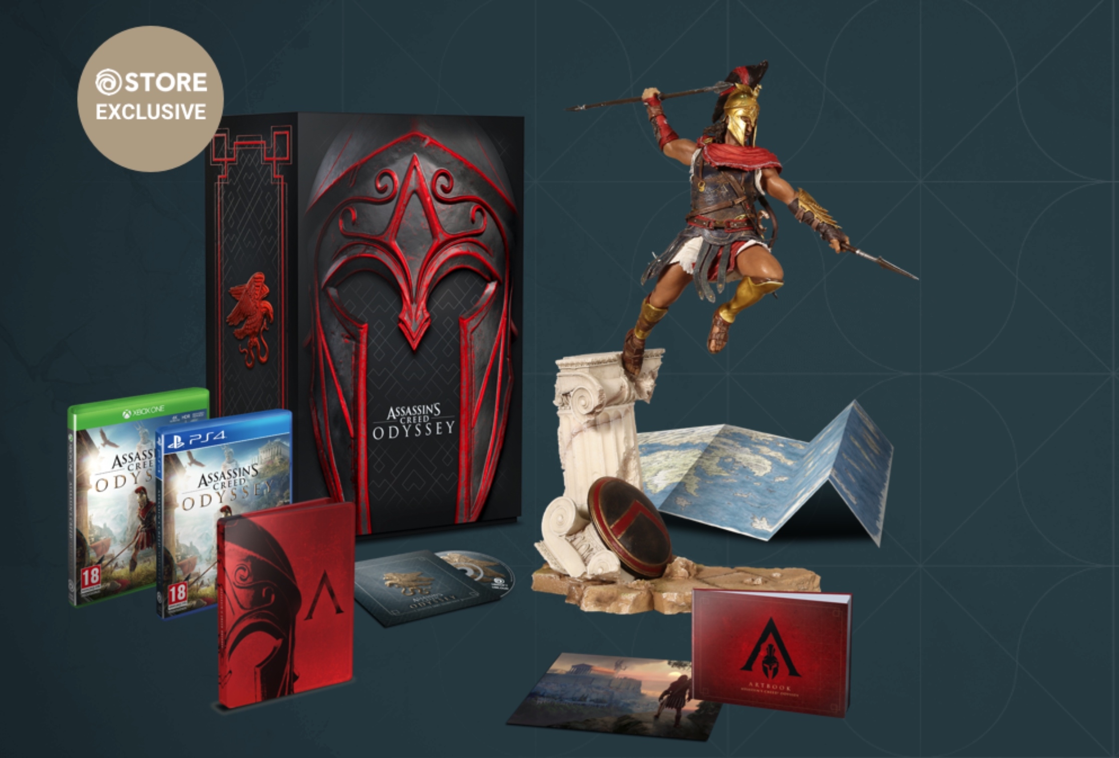 Assassin s creed odyssey edition. Коллекционка Assassins Creed Odyssey. Коллекционка ассасин Крид Одиссей. Ассасин Крид Одиссея Кассандра фигурка. Assassins Creed Spartan Edition.