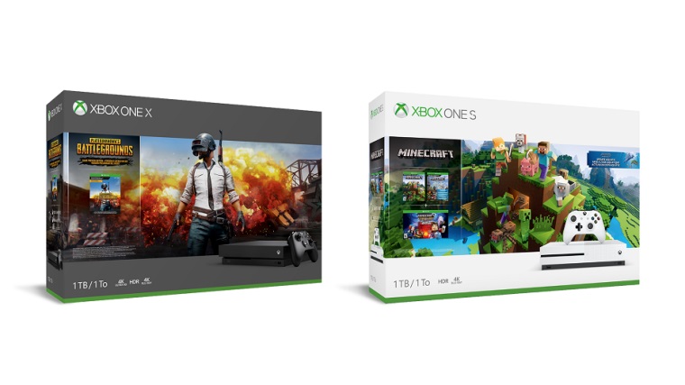 Xbox One konzoly dostan letn bundle - Xbox One X s PUBG, Xbox One S s Minecraft balkom hier