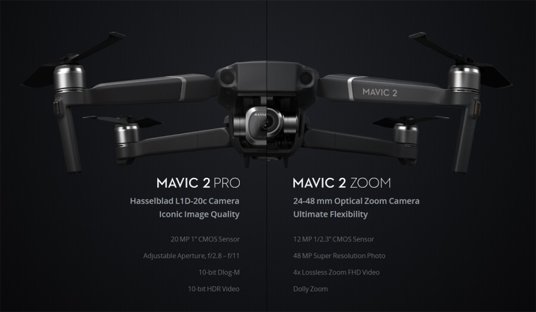DJI predstavil nov drony Mavic 2 Pro a Mavic 2 Zoom