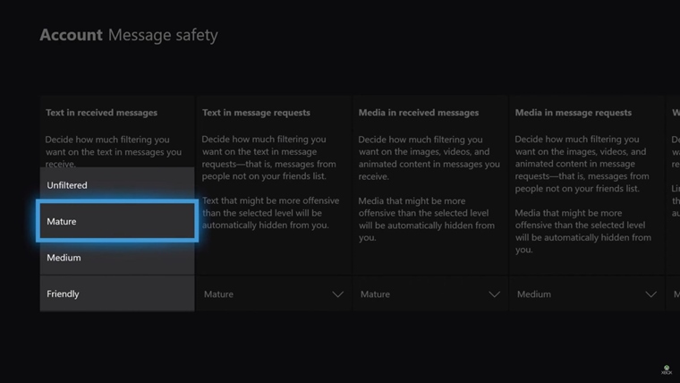 Microsoft spustil text filtre na sprvy na Xboxe, zatia pre insiderov