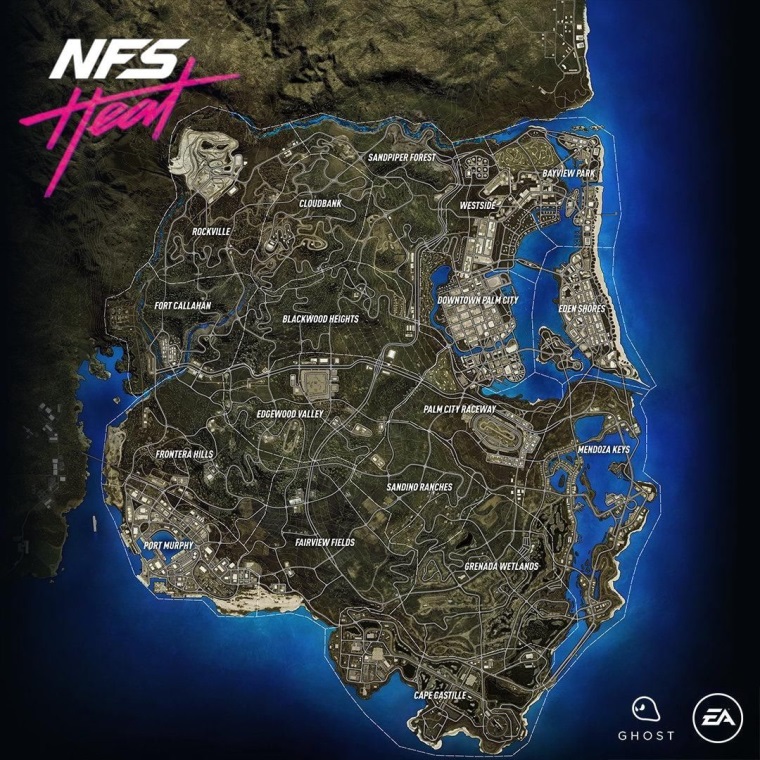 Ako vyzerá mapa Need for Speed Heat?