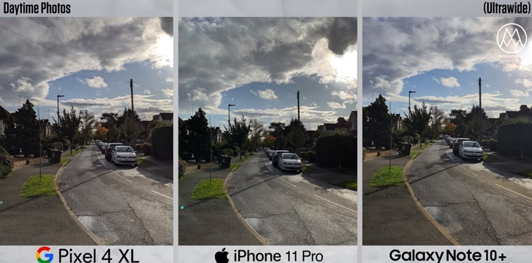Porovnanie kamier Pixel 4, iPhone 11 Pro a Note10 plus