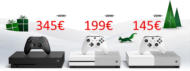 Microsoft spustil akcie na Xbox One konzoly, id u od 146 eur, Xbox One X je za 349 eur