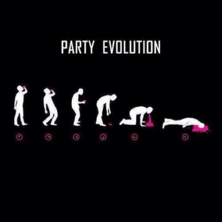 Evolcia loveka na party