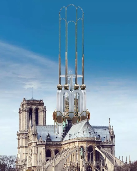 Ako by mohla vyzera strecha Notre Dame katedrly po oprave?  