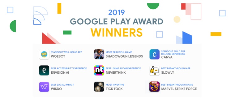Google Play awards 2019 vyhodnoten
