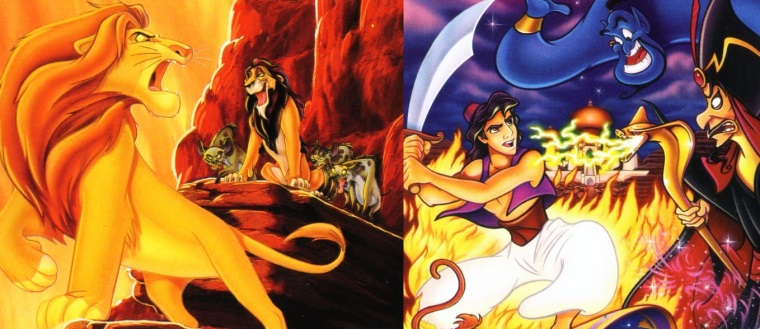 Disney prinesie Lion King a Aladdin HD remastre