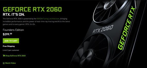 Nvidia oficiálne zlacnila RTX2060 na 299 dolárov