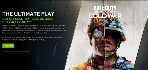 S RTX 3070 dostanete ročný Geforce Now, s RTX3080 a RTX3090 aj Call of Duty: Black Ops Cold War