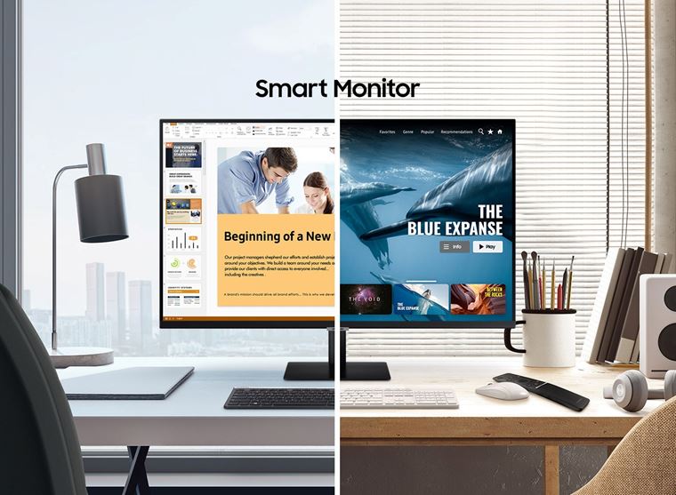 Samsung predstavil Smart monitory M5 a M7, zklad do nich zobral zo svojich TV