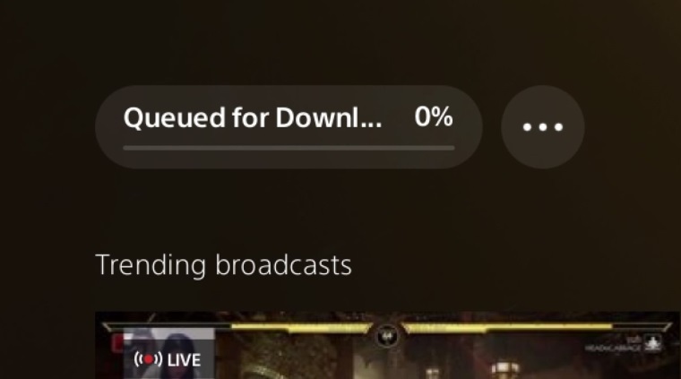 ps5 queued for download