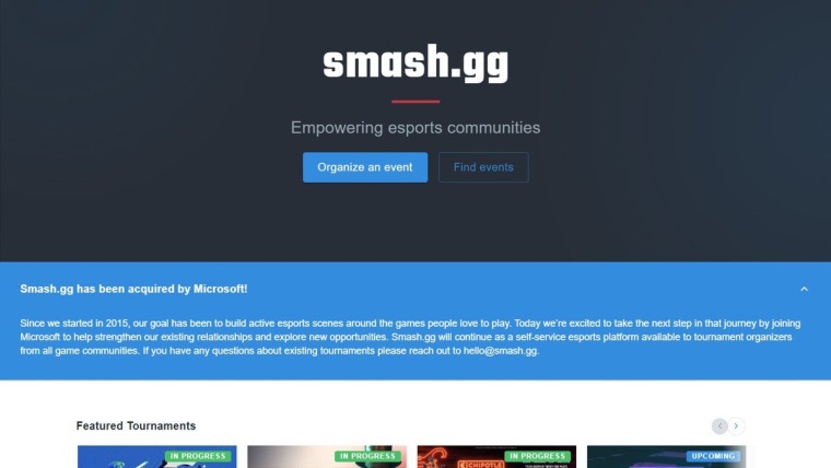 Microsoft kpil esports turnajnov platformu Smash.gg