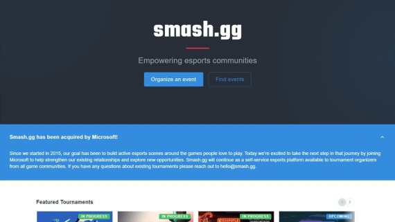 Microsoft k�pil esports turnajnov� platformu Smash.gg