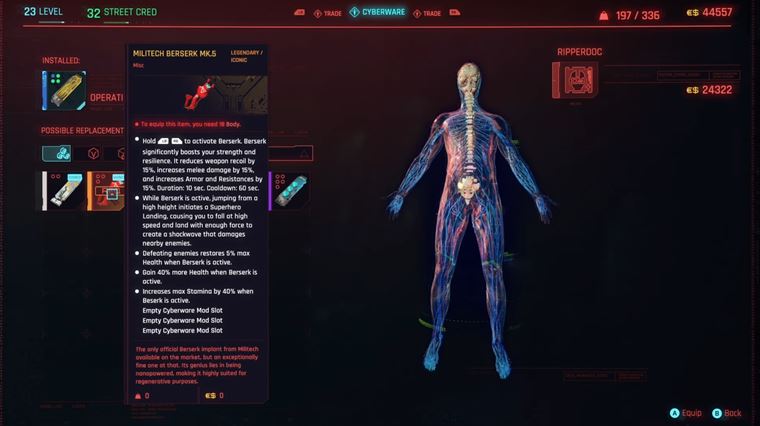 Bli pohad na modifikcie postavy v Cyberpunku 2077