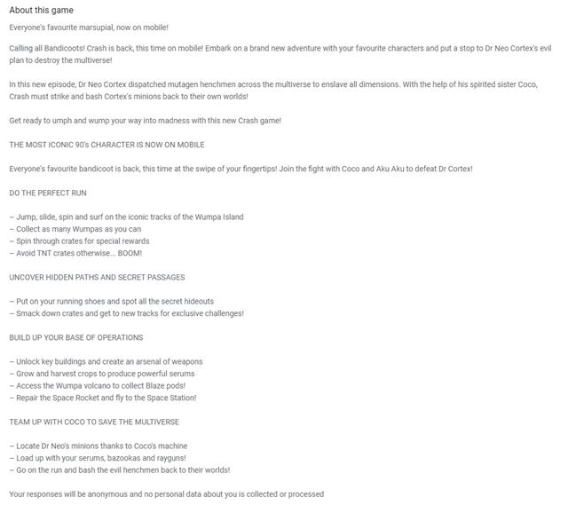 Prichdza mobiln Crash Bandicoot hra 