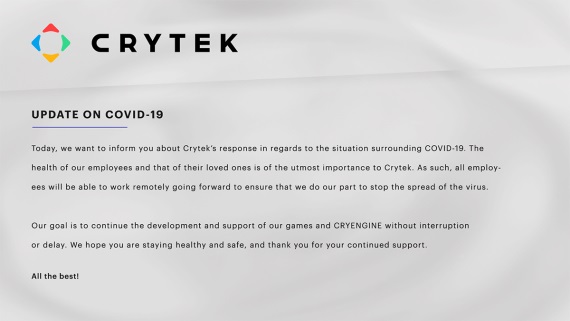 Crytek u tie pracuje z domu