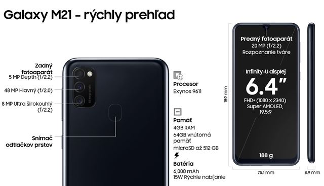 Samsung predstavil nov� Galaxy M21 mobil 