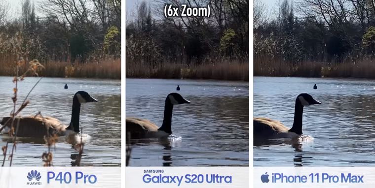 Porovnanie kamier P40 Pro, Galaxy S20 Ultra a iPhone 11 Pro Max