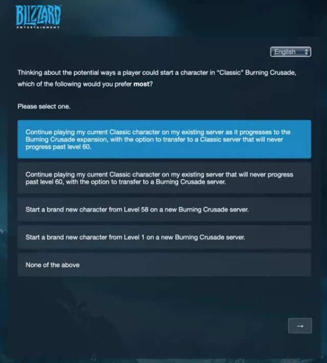 Blizzard v ankete skma zujem hrov o Burning Crusade datadisk pre WoW Classic 