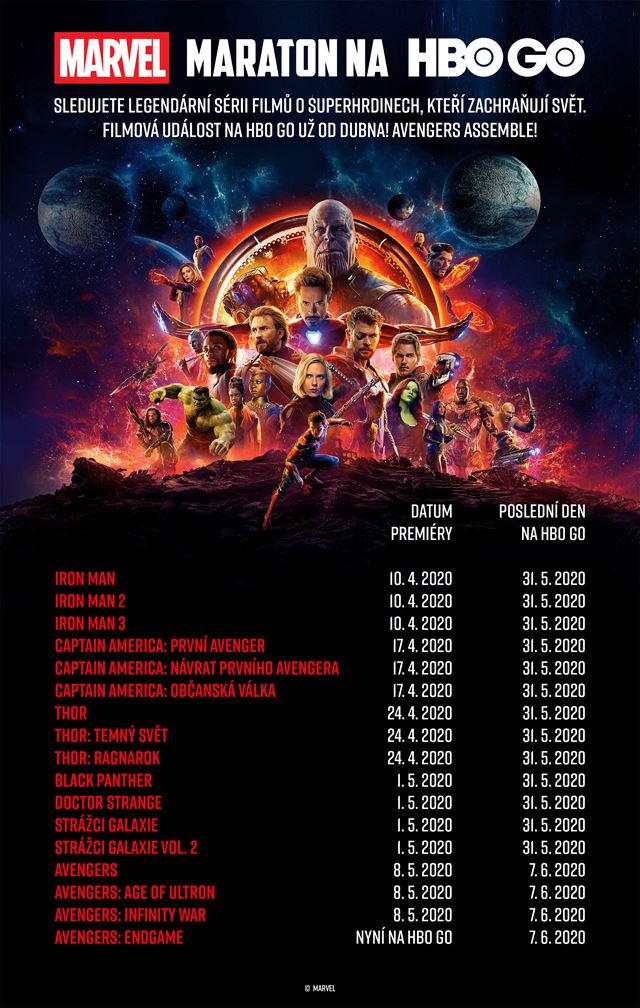 Na HBO �tartuje filmov� marat�n �t�dia MARVEL 