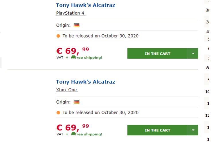 Prichdza Tony Hawk's Alcatraz?