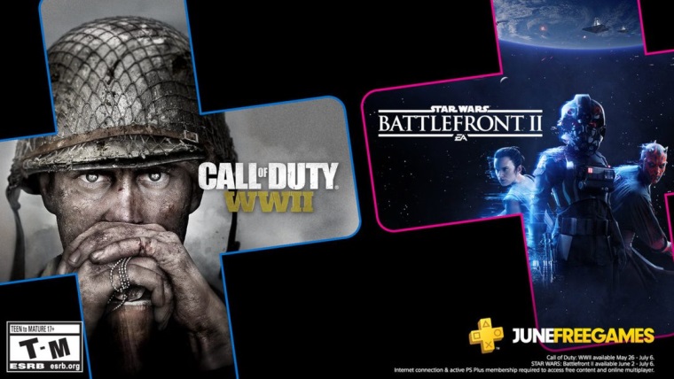Star Wars Battlefront II prde do PS Plus po boku Call of Duty WWII